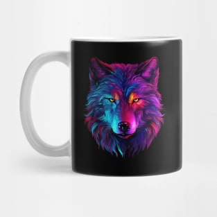 Neon wolf head Mug